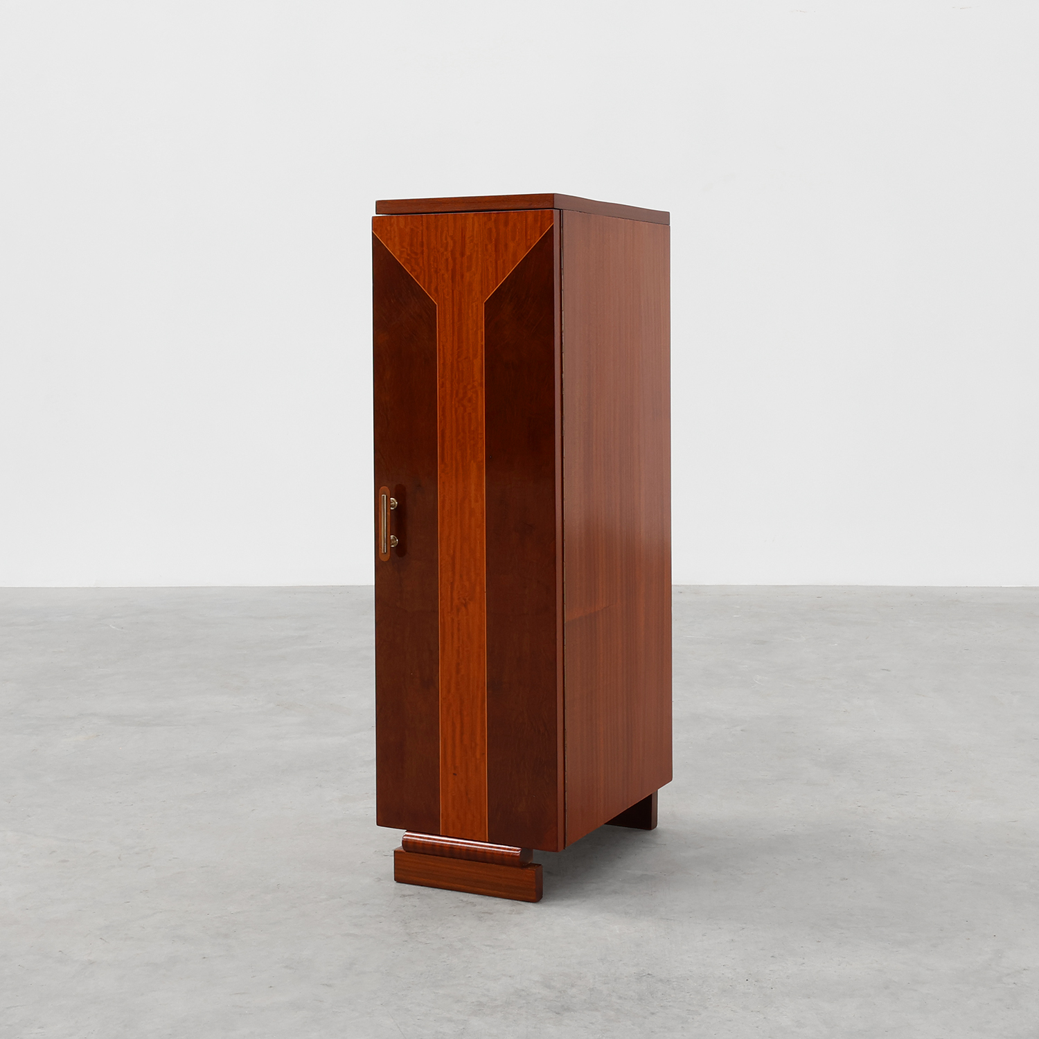 Unique Art Deco cabinet with veneer wood inlay, France 1920s-img